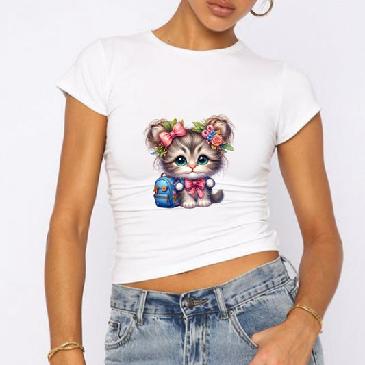Topuzlu Kedicik Baby Tee Tshirt