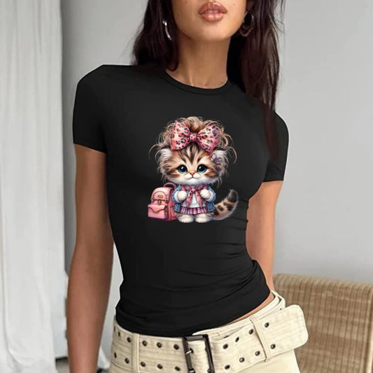 Pembe Leopar Kedicik Baby Tee Tshirt