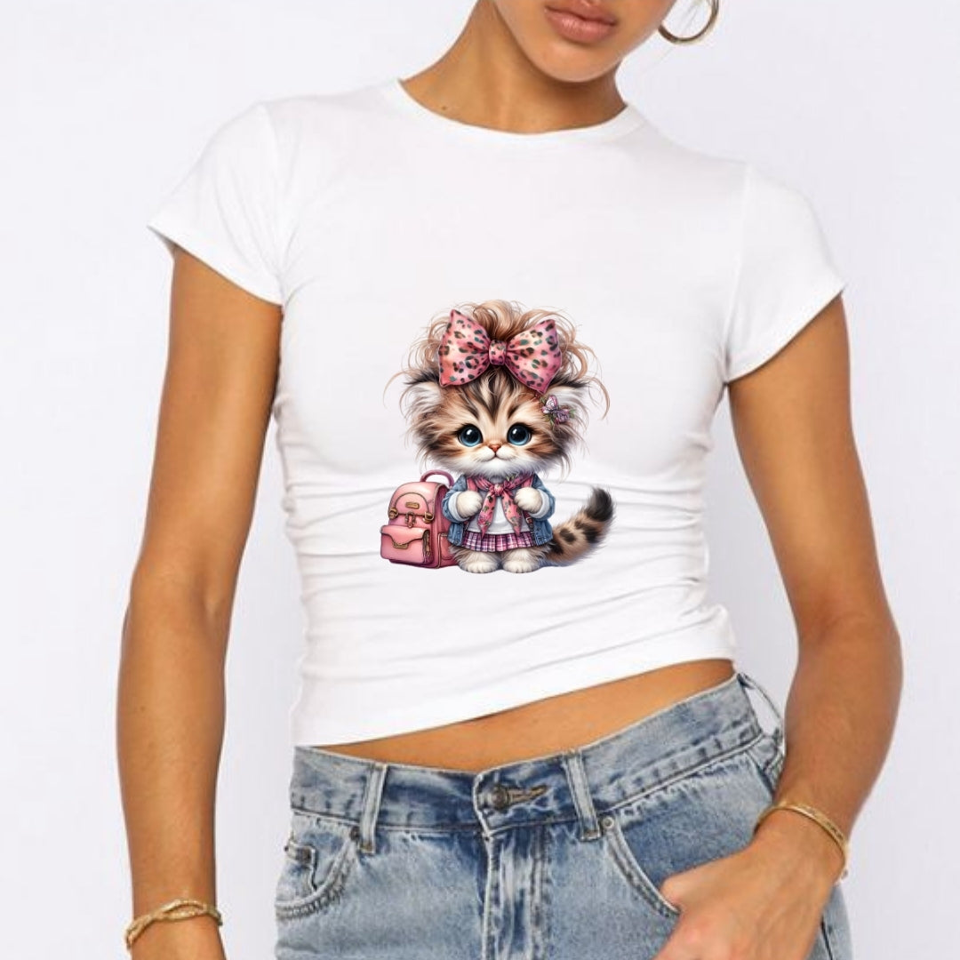 Pembe Leopar Kedicik Baby Tee Tshirt