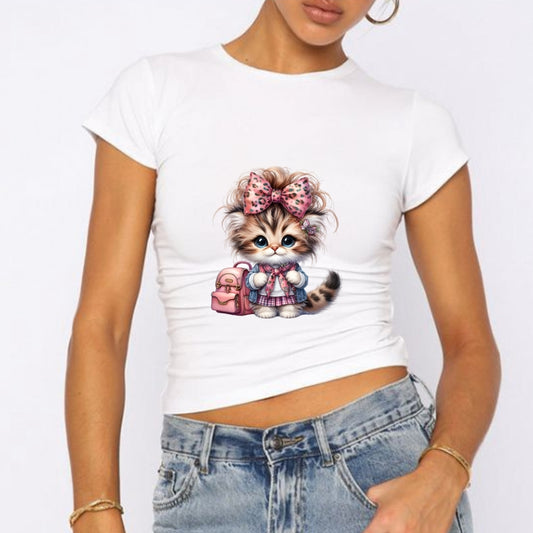 Pembe Leopar Kedicik Baby Tee Tshirt