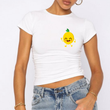 Eğlenceli Limon Figürlü Baby Tee Crop