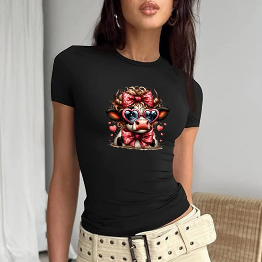 Süslü İnek Baby Tee Tshirt